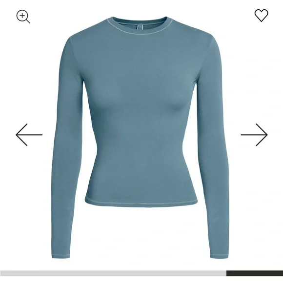 SKIMS Long Sleeve Top in Slate Gray - Picture 4 of 11